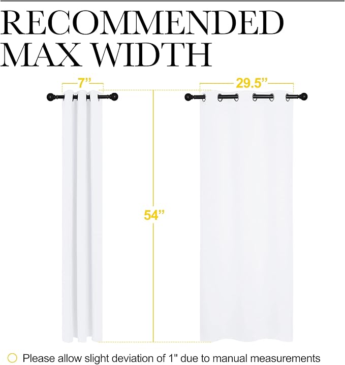 NICETOWN 50% Light Blocking Curtain Panels for Bedroom, Home Decoration Easy-Care Solid Grommet Draperies & Drapes, Window Covering for Kitchen (2 Panels, 34 by 54, White) - Image 6