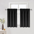 DWCN Blackout Curtains for Living Room Thermal Insulated, Energy Saving & Noise Reducing Bedroom Curtains, Black, W 52x L 36 Inch, Set of 2 Rod Pocket Curtain Panels by DWCN