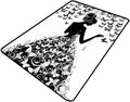 Pile Carpet - Girl with Butterflies Printed Patterns Washable Area Rugs Fade Resistant, Flame Resistant, Quick Dry, Stain Resistant, Waterproof Floor Carpet for Living Room Bedroom, 60 x 96 Inch by Snarena