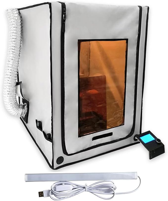 3-in-1 Multifunctional 3D Printer Enclosure Laser Engraver Eye Protective Shield Cover Resin 3D Printer Fireproof Tent with Fume Extractor Smoker Absorber Filament Dryer Dust Cover (3in1 Tent) by HoCenWay