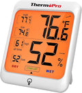 ThermoPro TP53 Digital Hygrometer Indoor Thermometer for Home, Temperature Humidity Sensor with Comfort Indicator & Max Min Records, Backlight Display Room Thermometer Humidity Meter, LCD by ThermoPro
