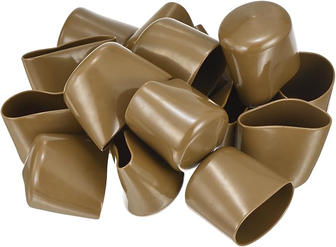 uxcell 20pcs Rubber End Caps 41mm(1 5/8") ID Vinyl PVC Round Tube Bolt Cap Cover Screw Thread Protectors Light Brown - Image 4