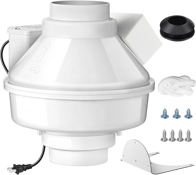 Dryer Booster Fan with Auto On/Off Pressure Sensor-4” DBF 110 Inline Dryer Vent Booster for Long Duct Runs for Indoor/Outdoor, Reduces Drying Time & Lint Buildup 167 CFM by GUOJINJISM