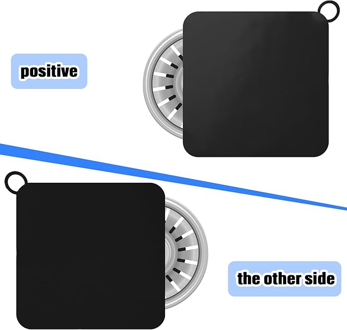 Yinkin 6 Pcs Drain Covers to Keep Bugs Out Silicone Shower Floor Tub Stoppers Bathtub Drain Stoppers Sewer Anti-Odor Mats Deodorizing Plugs for Bathroom(6 x 6 Inch,Square,Black) - Image 3