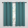 NICETOWN Thermal Insulated Solid Grommet Blackout Curtains/Drapes/Panels for Dining Room (Sea Teal, 1 Pair, 42 by 63-Inch) by NICETOWN