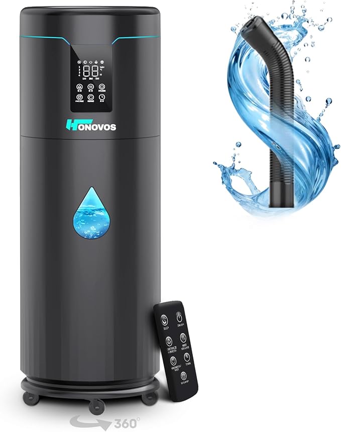 Humidifiers for Large Room Home Bedroom 2000 sq.ft. 17L/4.5Gal Large Humidifier with Extension Tube & 4 Speed Mist,Top Fill Wholehouse Humidifier with 360°Nozzle for Plant Commercial Greenhouse(Black) by HumidifiersLargeRoomBedroom