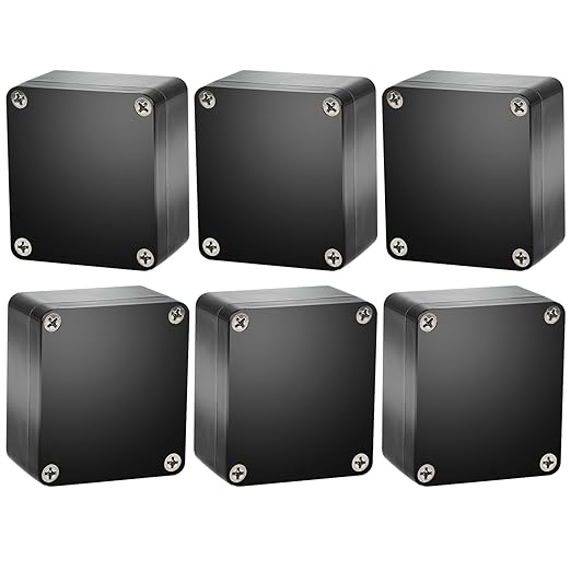6PCS Electronic Project Box,IP65 Waterproof Dustproof ABS Plastic Junction Box- Indoor and Outdoor Electronics Cable Electrical Project Boxes 2.55x2.28x1.37 inch by Motroce
