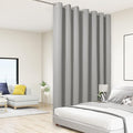 BONZER Room Divider Curtain Total Privacy Wall Wide Grommet Room Darkening Curtains for Patio Sliding Glass Door, 84L x 108W Inch (7L x 9W ft), 1 Panel, Silver by Bonzer