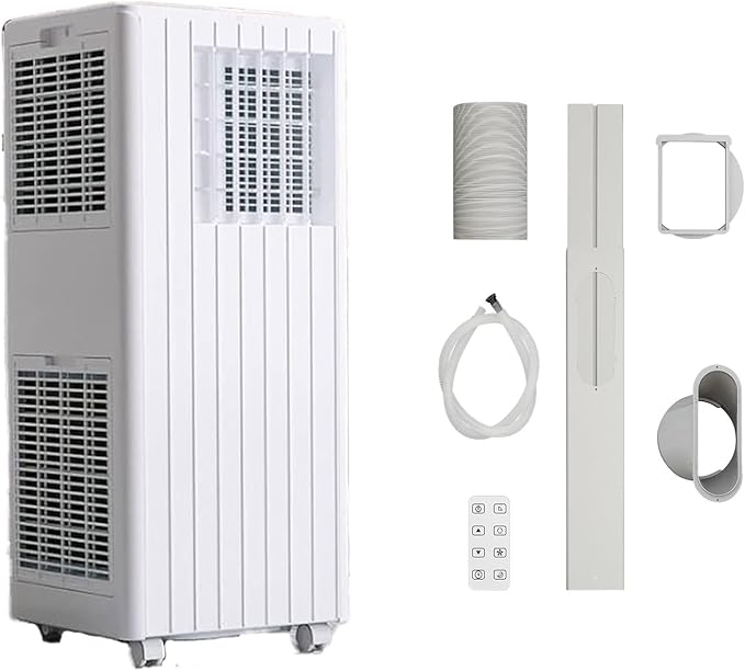Portable Air Conditioners, Cool up to 350 Sq. Ft, 8,000 BTU 3-in-1 Movable AC for Bedroom with Dehumidifier, Fan, Sleep Mode, 24H Timer, Remote Control, and Window Installation Kit Included by Towallmark