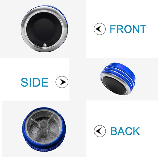 JDMCAR Compatible with Toyota Tacoma 2005-2015 A/C Air Conditioning Control Switch Knob Button, HVAC Control Knob Tacoma Heater Temperature HVAC Fan Control Knob (A Set of 3 Knobs) - Blue - Image 3