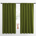 NICETOWN Blackout Draperies and Curtains, Thermal Insulated Window Decoration Blackout Drapes for Kid's Room (Olive Green, 1 Pair, 52 x 63 inches) by NICETOWN