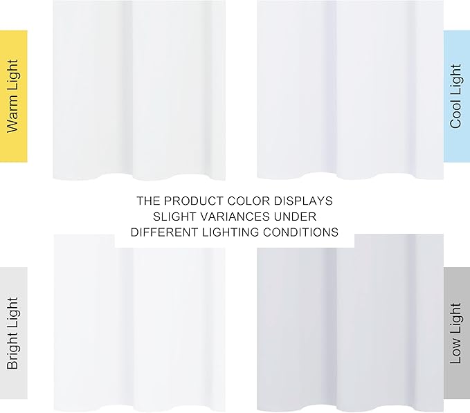 NICETOWN 100% Blackout Window Curtain Panels, Cold and Full Light Blocking Drapes with Black Liner for Nursery, 84 inches Drop Thermal Insulated Draperies (White, 2 Pieces, 52 Wide Each Panel) - Image 6
