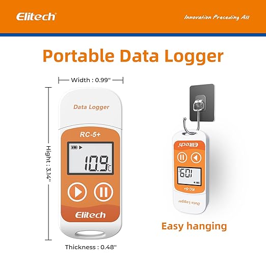 Elitech RC-5+Digital PDF USB Temperature Data Logger Reusable Recorder Refrigerator Thermometer 32000 Points High Accuracy - Image 4