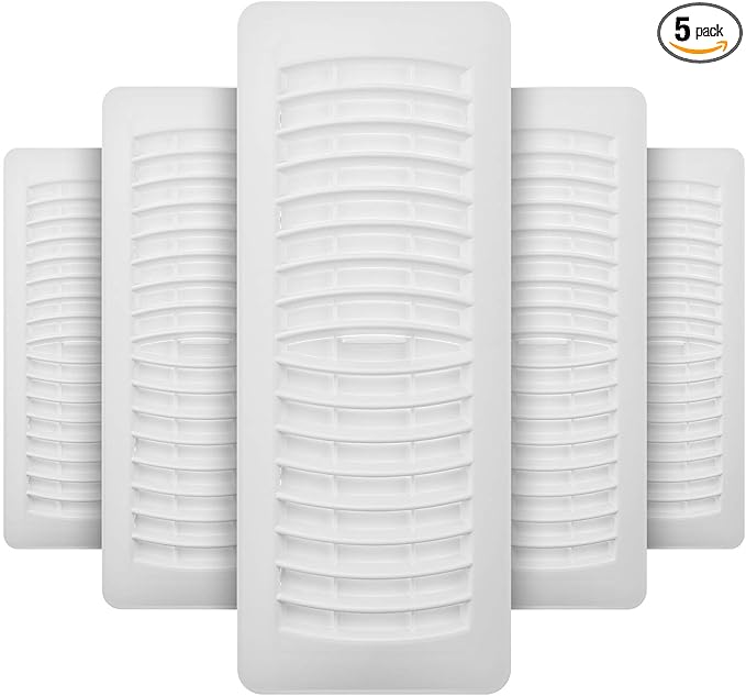 Imperial RG1458 Louvered Plastic Floor Register, 4 x12-Inch, White, 5-Pack by Imperial