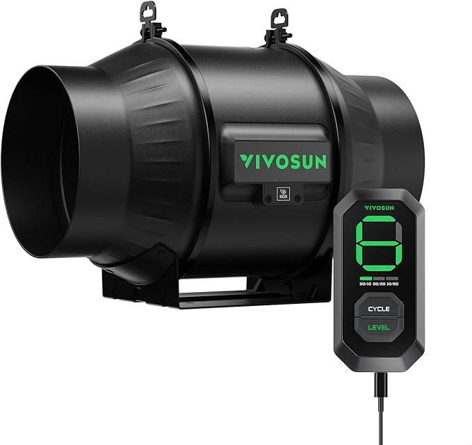 VIVOSUN T6 6" Inline Fan &Speed Controller, AeroZesh Ventilation Fan with 408 CFM EC Motor for Moisture Prevention during Snowstorm, Ideal for Winter Ventilation, Maintain Airflow During Snowy Day by VIVOSUN