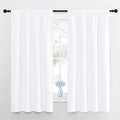 NICETOWN Bedroom Curtains - Window Treatment Rod Pocket Curtains/Drapes for Bedroom (2 Panels, 42 by 63, White) by NICETOWN