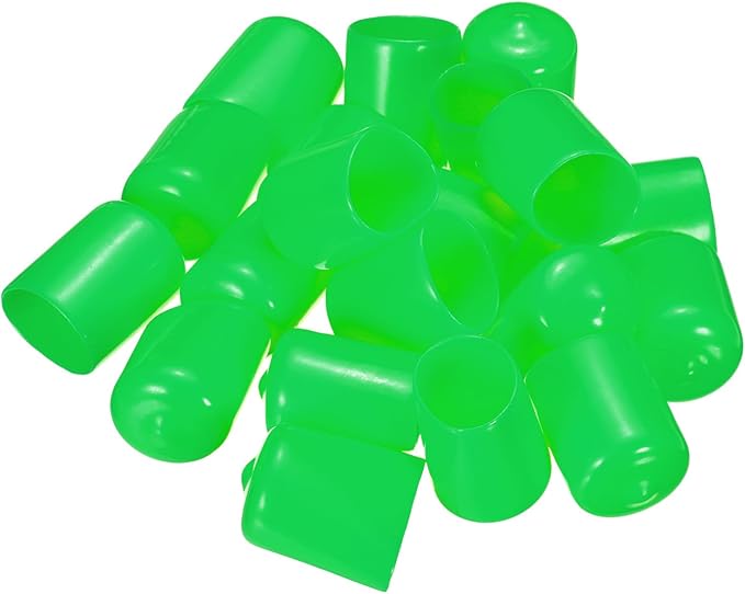 uxcell 20pcs Rubber End Caps 19mm(3/4") ID Vinyl PVC Round Tube Bolt Cap Cover Screw Thread Protectors Green - Image 4