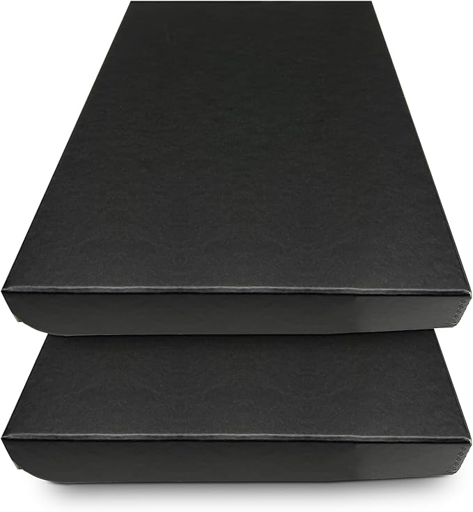 Golden State Art, Archival Folio Storage Box 13x19, Clamshell Design with Metal Edge, Preserve and Store Photos Documents Cards Prints Arts Crafts DIY, Black, Pack of 2 by GoldenStateArt