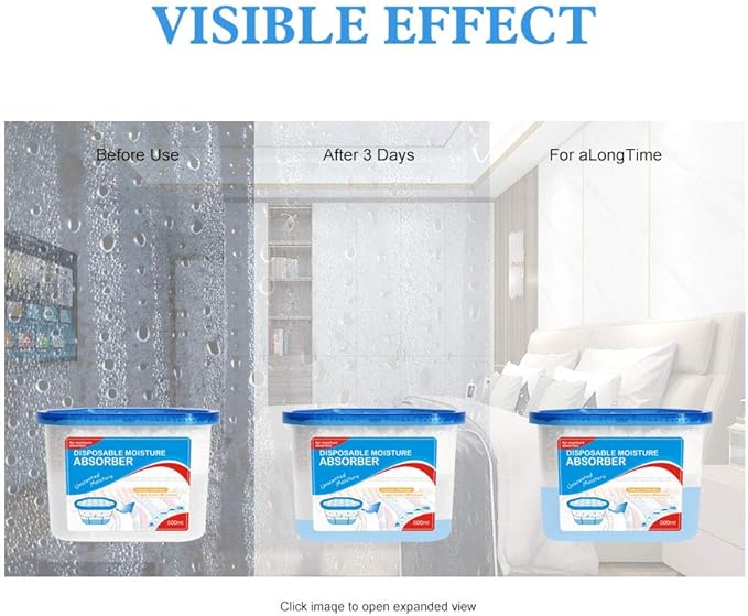 CANAGER Fragrance Free Moisture Absorber Box,Odor Eliminator and Dehumidifier Boxes for Closet,Bedroom,Kitchen,Bathroom-6 Packs,Cups - Traps Moisture for Fresher, Cleaner Air - Image 6