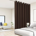 BONZER Extra Wide Room Divider Curtain Screen Partitions Total Privacy Wall Noise Reducing Blackout Curtains for Home Theatre, Storage, 108L x 150W Inch (9L x 12.5W ft), 1 Panel, Chocolate by Bonzer