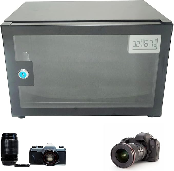 INTBUYING Camera Storage Dry Cabinet 18L Electronic Dehumidifier Cabinet Noiseless 110V with Digital Display and Key Lock Accuracy 3% RH by INTBUYING