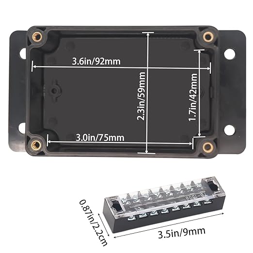 Watertight Junction Box, IP67 Waterproof Electrical Project Box with 8P 15A Barrier Terminals,3 in/3 Out Cable Glands Electronic Enclosure 3.94" x 2.68" x 1.97" - Image 3