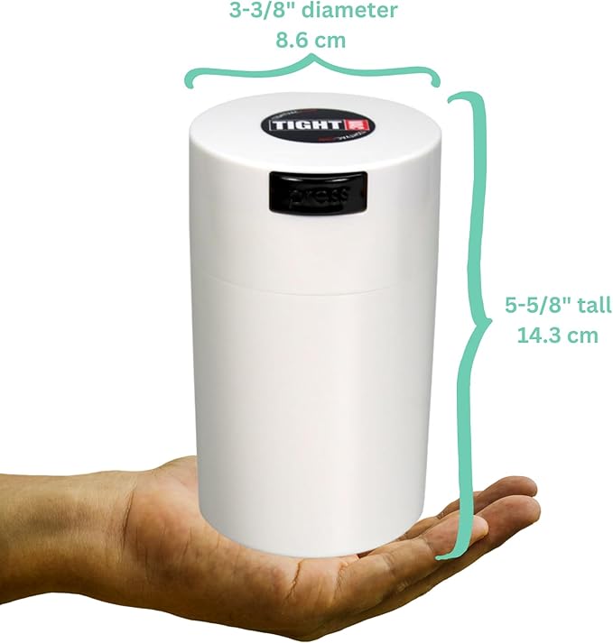 Tightvac 1 oz to 6 ounce - Patented Airtight Container | Multi-use Vacuum Container Works as Smell Proof Containers for Herbs and Dry Goods. White - Image 3