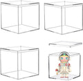 Acrylic Box Clear Boxes with Lids 4 Pieces Acrylic Display Cube Graduation Party Favors Candy Box Plastic Square Cube Wedding Valentine's Day Birthday Gift Wrap Box 3.4 * 3.4 * 3.4Inch by LOVPLAY