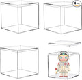Acrylic Box Clear Boxes with Lid 4 Pieces Display Case Graduation Candy Box Plastic Square Cube Wedding Present Valentine's Day Birthday Party Gift Wrap Storage Box by LOVPLAY