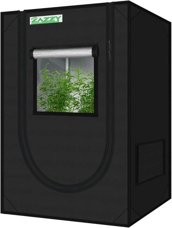 zazzy Grow Tent, 24"x24"x36" Hydroponic Mylar Grow Tent Reflective Garden Growing Dark Room with Observation Window, Removable Floor Tray and Tool Bag for Indoor Plant Growing 2'x2' by Zazzy