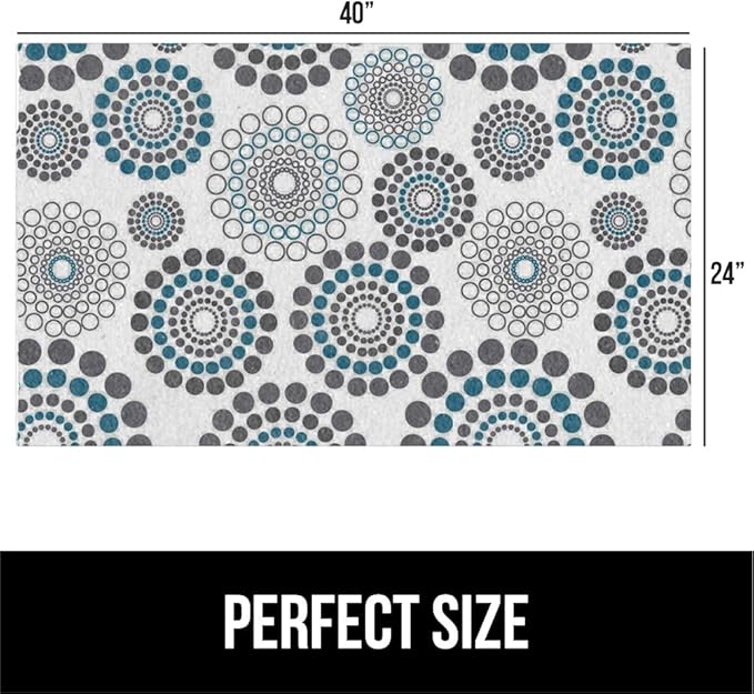 GORILLA GRIP LeakGuard Non-Adhesive Under Sink Mat for Kitchen Cabinet, 24x40, Waterproof Quick Dry Shelf Liner, Durable Absorbent Felt Mats for Bathroom Sink, Cabinets, Dresser, Spiral Gray Turquoise - Image 7