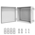 Junction Box IP65 Waterproof Dustproof ABS Plastic Enclosure, Outdoor and Indoor Project Box Hinged Cover with Mounting Plate Wall Brackets Outer Dimension 11.8"x 11.8" x 7.1", Grey… by LMioEtool