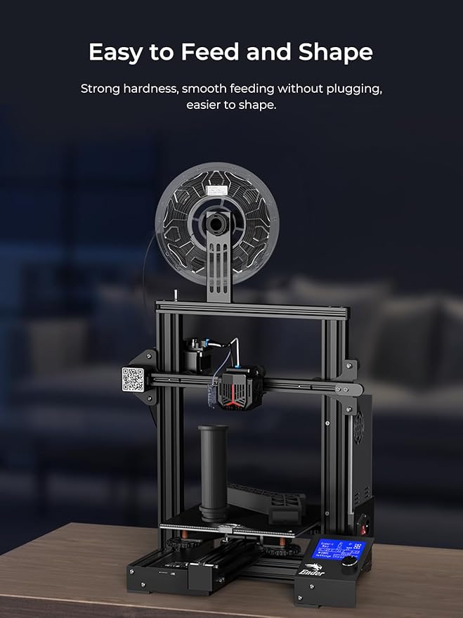 Creality Carbon Fiber Filament 1.75mm, 3D Printer Filament, 1kg (2.2lbs) Spool, No Warp Enhanced Toughness, ±0.03mm Accuracy Printing Filament, for K1C/ K1 Max & More (Carbon Fiber) - Image 4