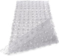 WELTRXE Non Slip Bathtub Mat 35 x 16 Inches Pebbles Shower Mats with Suction Cups, Drain Holes for Bathroom Showers, Tub, Machine Washable Bathroom Mats BPA, Latex Free Safe Tub Mats - Clear Gray by WELTRXE