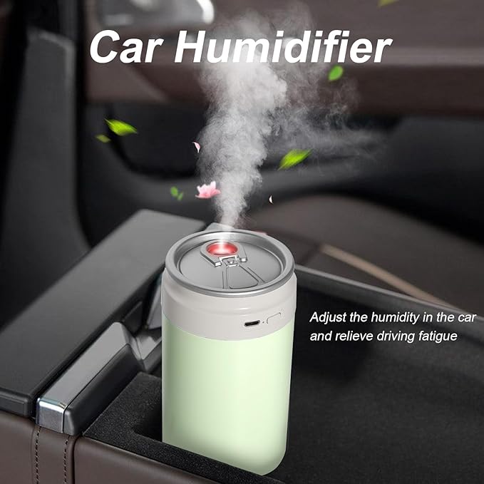 Humidifiers, Humidifier for Bedroom, Can Air Humidifier, Humidifiers for Home and Plants, USB Powered And Battery Powered Portable for Home Office Car Outdoor, 2 Mist Modes, Night Light, Auto-Off - Image 3