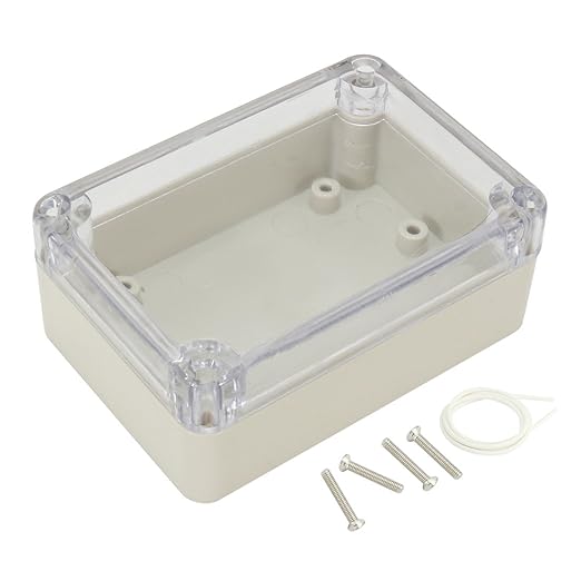 ABS Plastic Junction Box, Dustproof Waterproof IP65 Electrical Box - Universal Project Enclosure Grey, with PC Transparent/Clear Cover 3.26"x2.28"x1.3"(83mm x 58mm x 33mm) by AWCLUB