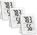 DOQAUS Indoor Thermometer [3 Packs], Humidity Gauge Room Thermometer for Home, Digital Hygrometer, Accurate Temperature Humidity Monitor Meter for House, Office, Greenhouse, Home White (2.3X1.8inch) by DOQAUS
