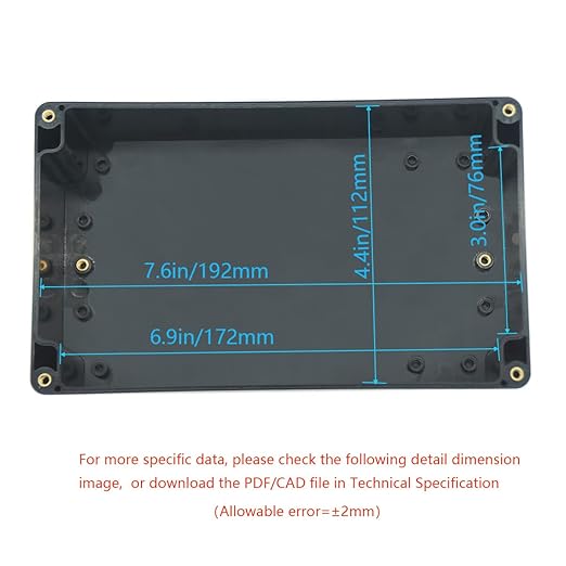 Junction Box, Zulkit Project Box IP65 Waterproof Outdoor Box ABS Plastic Electrical Boxes Electronic Enclosure Black 7.9 x 4.7 x 4.4 inch(200 x 120 x 113 mm)(Pack of 1) - Image 5