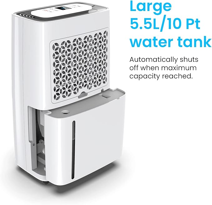 Pro Breeze 50 Pint Dehumidifier - 3,500 4,000 Sq Ft Dehumidifiers for Home Large Room Basements with Humidity Sensor, Auto Shut Off, Continuous Drainage Hose, Removes Moisture, Ideal for Basement - Image 4