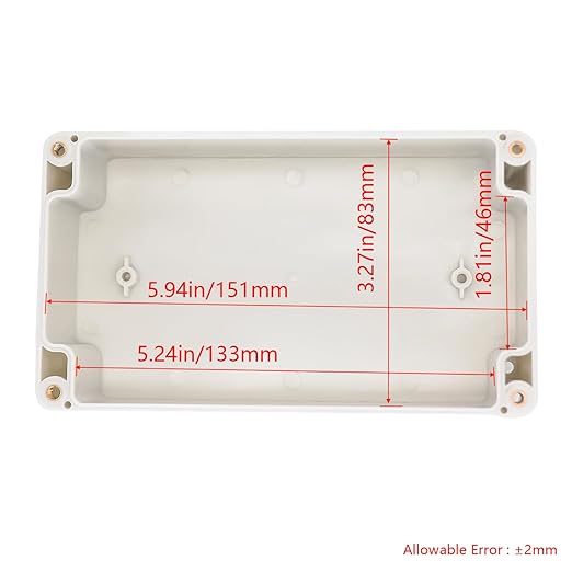 Project Box IP65 Waterproof Junction Box ABS Plastic Electrical Boxes DIY Electronic Project Case Power Enclosure White6.22x3.54x2.36 inch (158 x 90 x60 mm) - Image 3