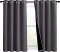 NICETOWN 100% Blackout Blinds, Set of 2, 46" x 45", Laundry Room Decor Window Treatment Curtains for Large Patio Sliding Door, Thermal Insulated Grey Curtains for Bedroom by NICETOWN