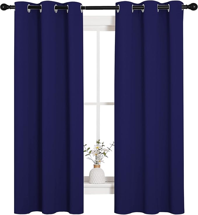 NICETOWN Blackout Draperies Curtains, All Season Thermal Insulated Solid Grommet Top Blackout Curtains/Drapes for Kid's Room (Royal Blue, 1 Pair, 34 x 63 inches) - Image 4