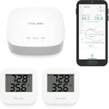 YoLink Smart Temp & Humidity Sensor, LoRa Long Range, 2 Year Battery, Indoor Monitoring for Wine Cellar, Bedroom, Nursery, Greenhouse, RV, with App, Email & SMS Alerts, Alexa IFTTT, 2 Pack + Hub by YoLink