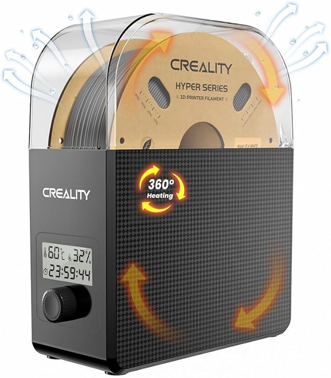 2025 New Creality Official Filament Dryer Box 2.0 with Fans-Christmas Gifts, Upgraded 1KG 3D Printer Material Dehydrator Keep Materials Dry During Printing Storage Drier for PLA PETG ABS TPU Nylon by Creality