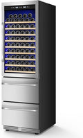 24 Inch Wine and Beverage Refrigerator, 2 IN 1 Dual Zone Drawer Beverage Fridge Wine Cooler, Built-in or Freestanding Beverage Cooler with Powerful Compressor, Holds 108 Bottles and 150 Cans by Velieta-SpecialistinFridge