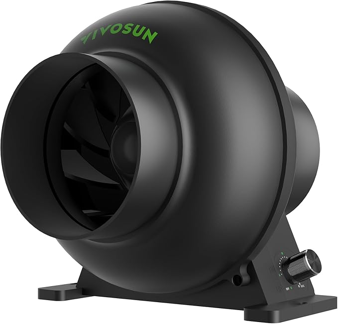 VIVOSUN M4 4-Inch Inline Duct Fan, 195 CFM Ventilation Fan with EC Motor, Adjustable Speed, Energy-efficient Vent Blower for HVAC, Grow Tent, Hydroponics by VIVOSUN