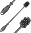 Silicone Bottle Cleaning Brush with Long Handle, 12.5" Water Bottle Cleaner for Baby Bottles, Hydro Flask, Sports Bottle, Vase, Glassware, Perfect for Smaller Diameter Bottle Openings (One Pack) by ddLUCK