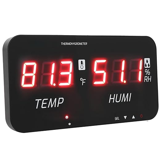 EVTSCAN 12 Inch Large Display Indoor Digital Hygrometer Thermometer, with Alarm Function, 2 Seconds Refresh High Accuracy Temperature Humidity Meter, for Home, Office, Greenhouse - Image 4