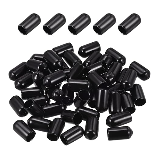 DMiotech 100 Pack 7.5mm ID Black Screw Thread Protectors Rubber End Caps Bolt Covers for Screw Bolt Furniture Pipe by DMiotech
