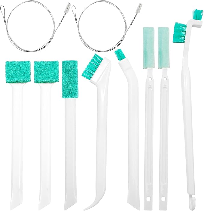 10Pcs Ice Maker Cleaning Brush Kit- 8 Pcs Crevice Cleaning Brush and 2 Pcs Drain Pipe Brushes Small Cleaning Tools for Tight Spaces Corner by Unknown